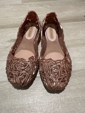Melissa + Campana rose gold jelly flats new size 8